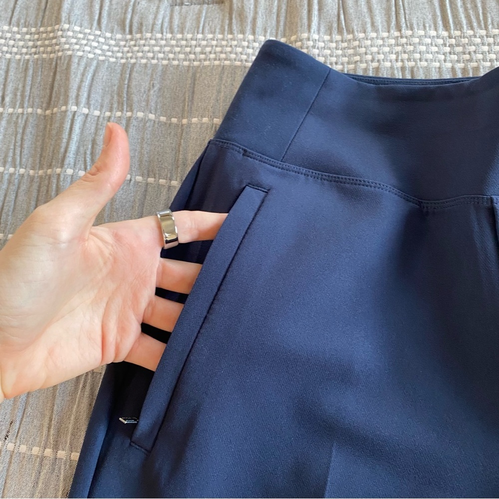 Athleta Navy Endless Pants Sz 0 Work Travel Athleisure Straight Leg High Rise - Picture 11 of 16